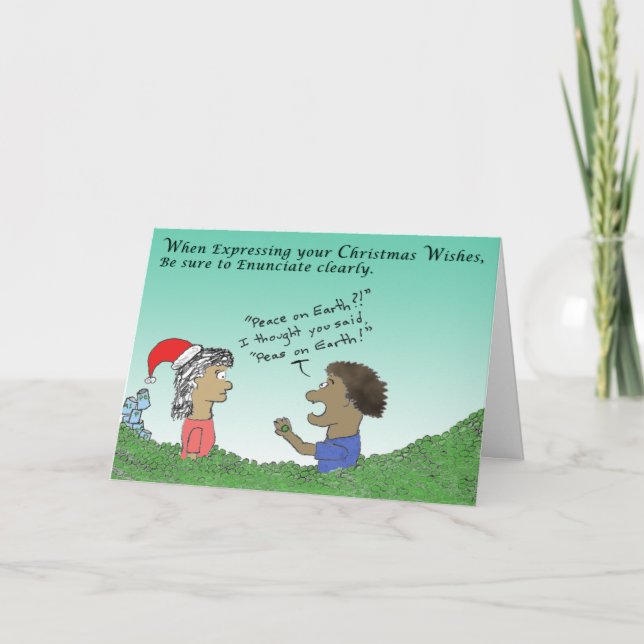 Peas On Earth Holiday Card (Front)