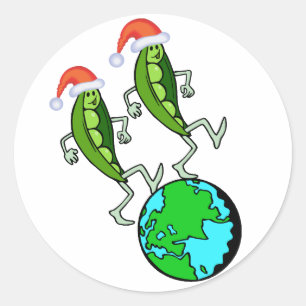 Peas on Earth Holiday Stickers