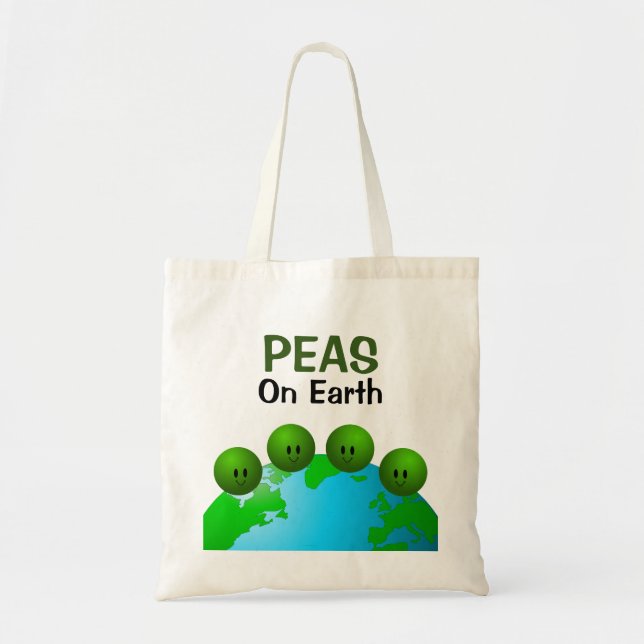Peas On Earth Tote Bag (Front)