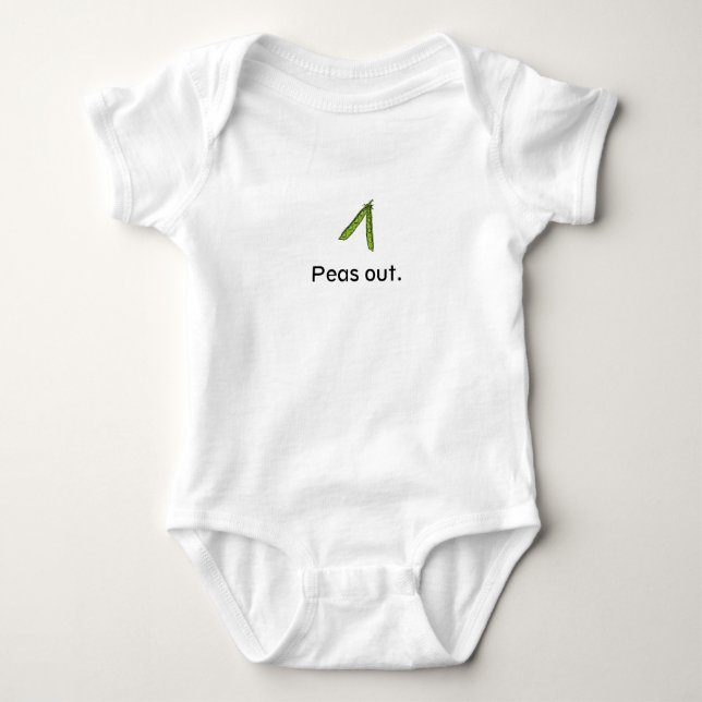 Peas out. baby bodysuit (Front)