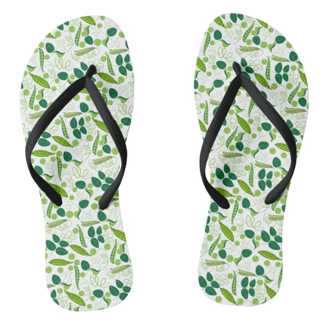 Peas pattern 01.bw jandals (Footbed)