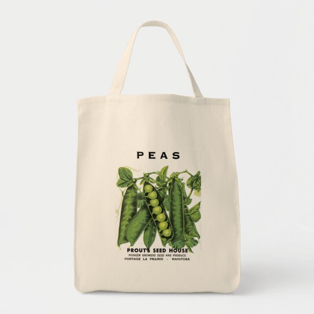 Peas Seed Packet Label Tote Bag (Front)
