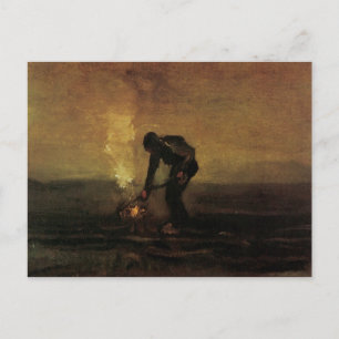Peasant Burning Weeds, Vincent van Gogh Postcard
