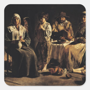 Peasant Family in an Interior, c.1643 Square Sticker
