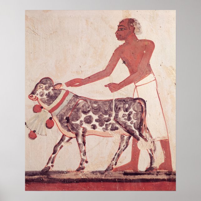 Peasant leading a cow to sacrifice poster (Front)