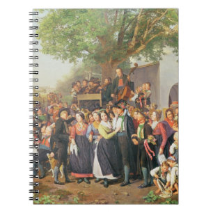Peasant Wedding in Lower Austria (oil on canvas) Notebook