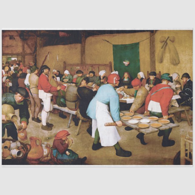 Peasant Wedding, Pieter Bruegel Tissue Paper (Front)