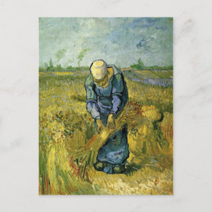 Peasant Woman Binding Sheaves, Vincent van Gogh Postcard