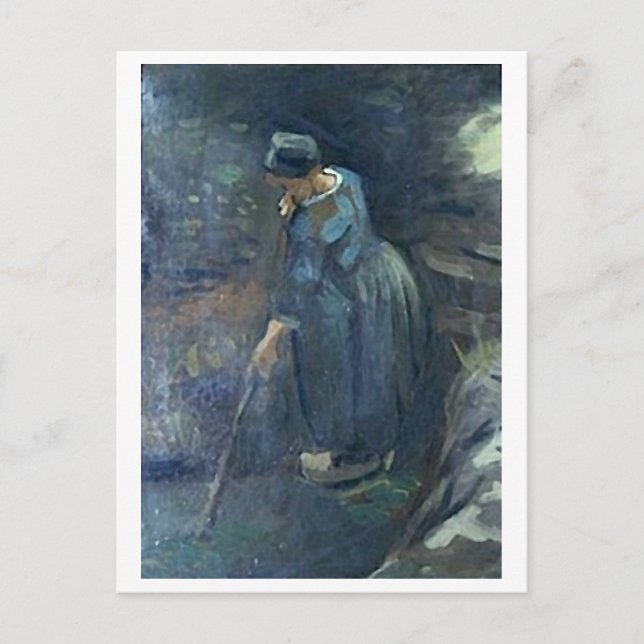 Peasant Woman Raking, Van Gogh Fine Art Postcard (Front)