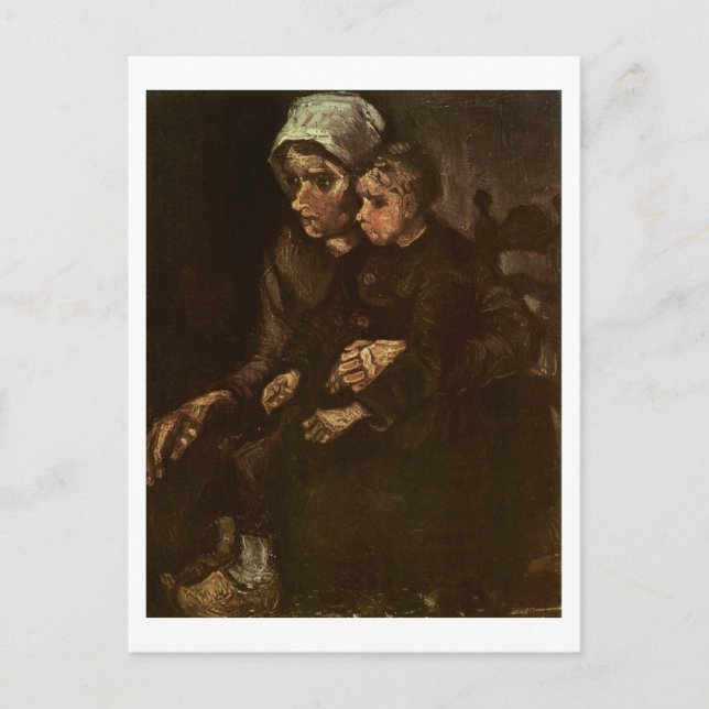 Peasant Woman with Child, Vincent van Gogh Postcard (Front)