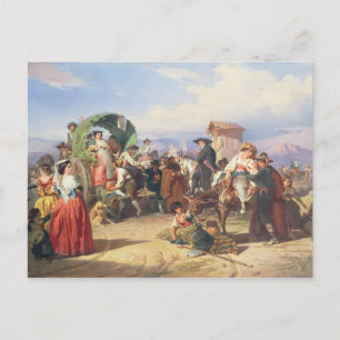 Peasants of the Campagna, 1860 (oil on canvas) Postcard