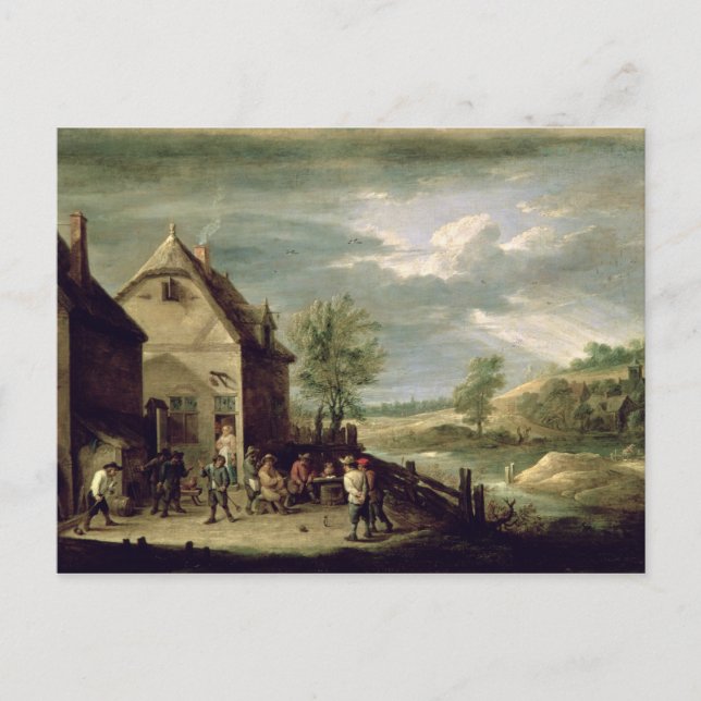 Peasants Playing Boules Postcard (Front)