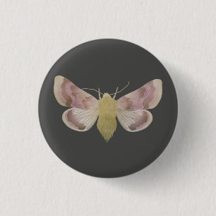 Pease blossom moth (periphanes delphinii) 3 cm round badge