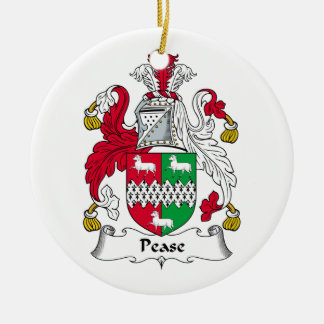 Pease Family Crest Ceramic Tree Decoration