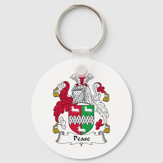 Pease Family Crest Key Ring (Front)