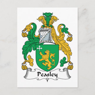 Peasley Family Crest Postcard