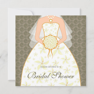 Peat Wedding Dress Custom Bridal Shower Invitation