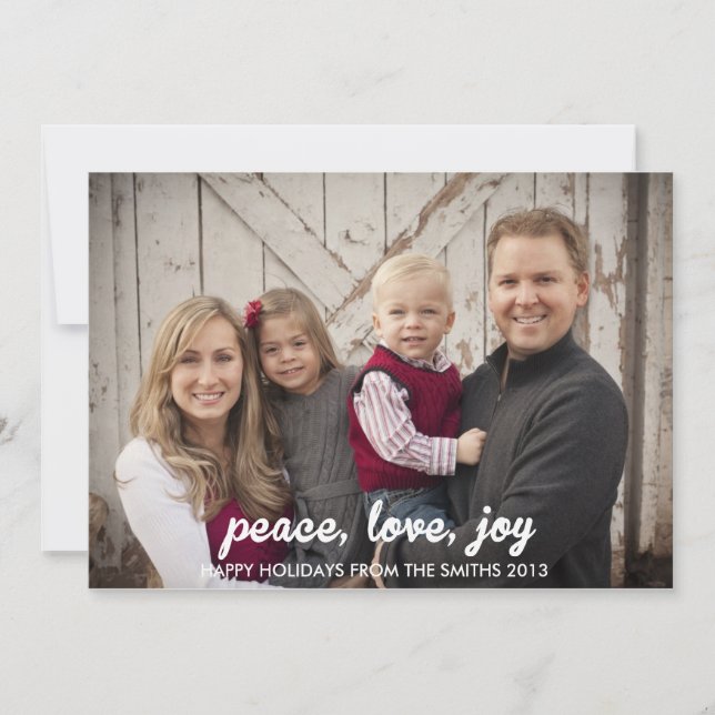 Peave, Love and Joy Holiday Photo Card 2013 (Front)