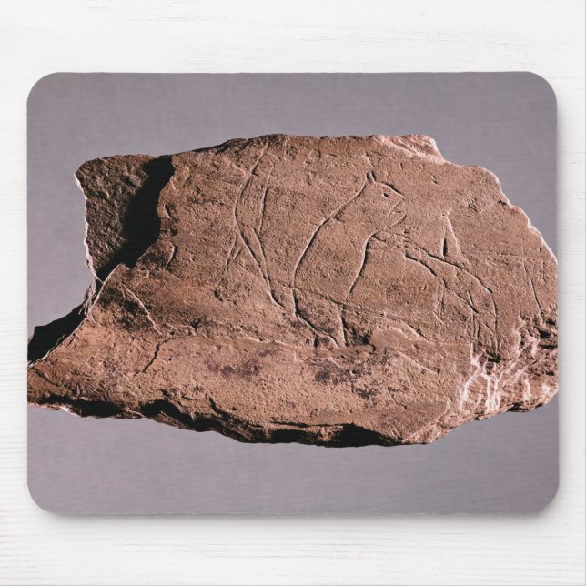 Pebble depicting a man being attacked by a bea mouse pad (Front)