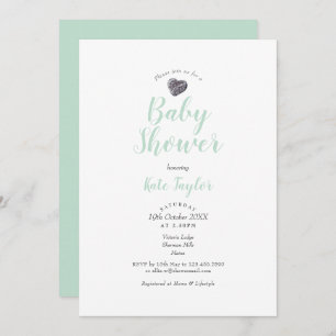 Pebble Heart Baby Shower / Sprinkle Invitation