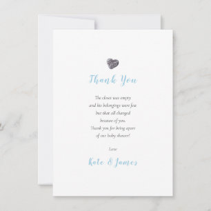 Pebble Heart Couples Baby Shower Thank You Poem Card