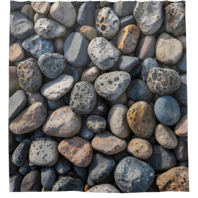Pebble Mosaic Shower Curtain (Front)