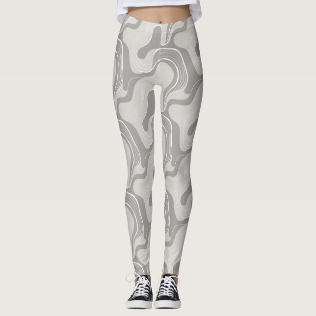 "Pebble Party in Monochrome" Leggings (Front)