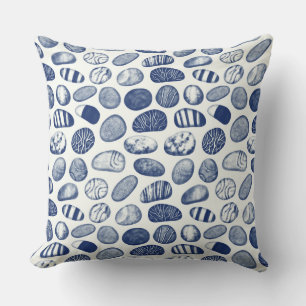 Pebble Pattern - Cyanotype Effect Cushion