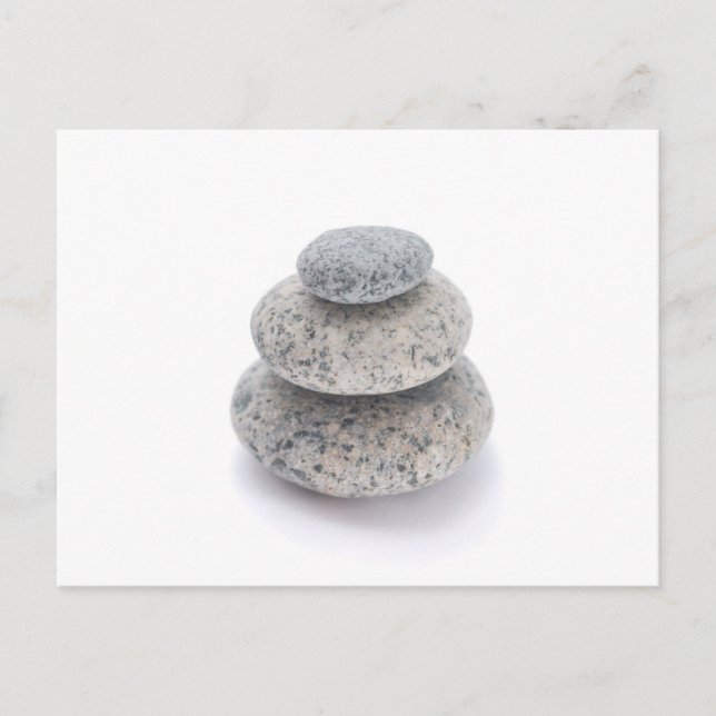 Pebble sculpture on a white background postcard (Front)