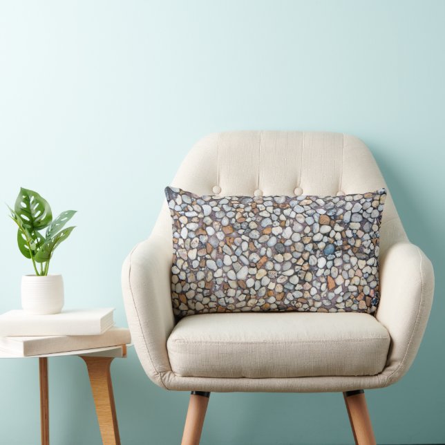 Pebble Stone Abstract Lumbar Cushion (Chair)