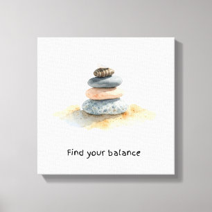 Pebble Stones Find Your Balance Canvas Print