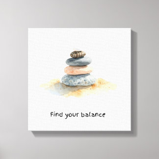 Pebble Stones Find Your Balance Canvas Print