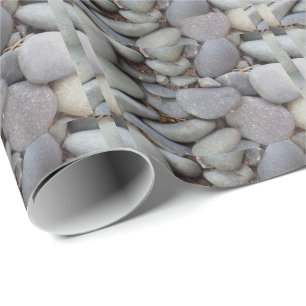 Pebble Stones Grey Stone Bricks Wrapping Paper