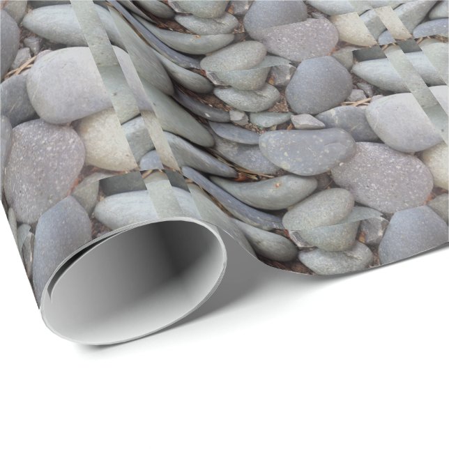 Pebble Stones Grey Stone Bricks Wrapping Paper (Roll Corner)