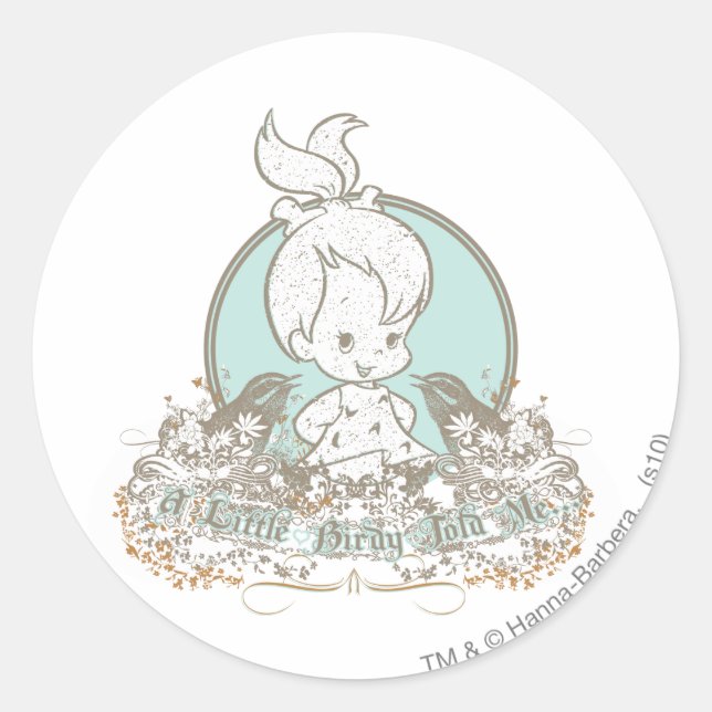 Pebbles A Little Birdy Told Me Classic Round Sticker (Front)