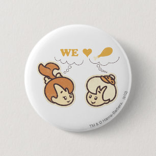 PEBBLES™ and Bam Bam Love Food 6 Cm Round Badge