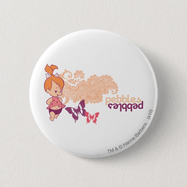 PEBBLES™ and Butterflies 6 Cm Round Badge (Front)