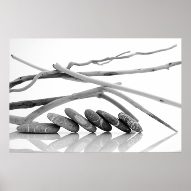 Pebbles and driftwood poster (Front)