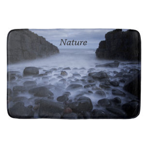 Pebbles and Rocks along the Ocean Shoreline Bath M Mat