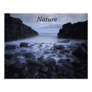Pebbles and Rocks along the Ocean Shoreline Photo  Print