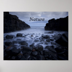 Pebbles and Rocks along the Ocean Shoreline Poster