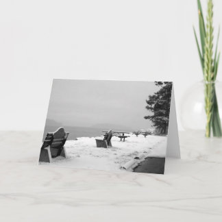 Pebbles Beach Winter Scene 3 Holiday Card