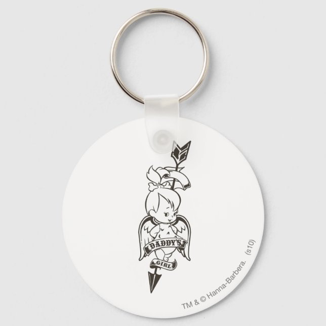 PEBBLES™ Daddy's Girl B&W Key Ring (Front)
