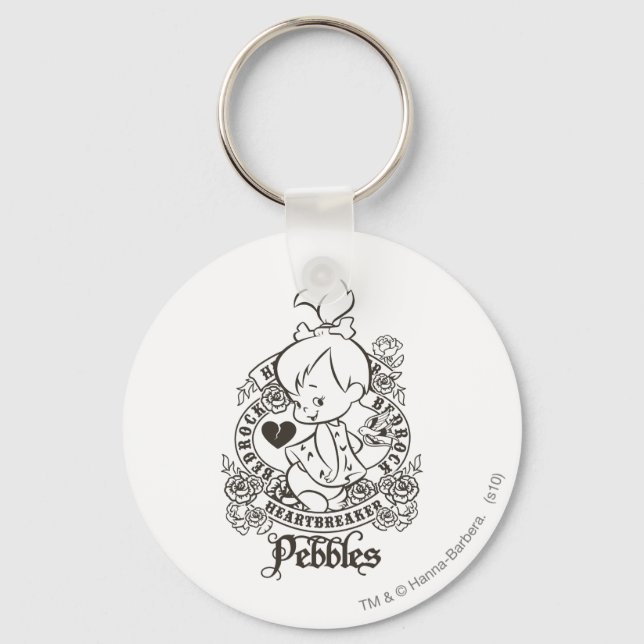PEBBLES™ Heartbreaker B&W Key Ring (Front)