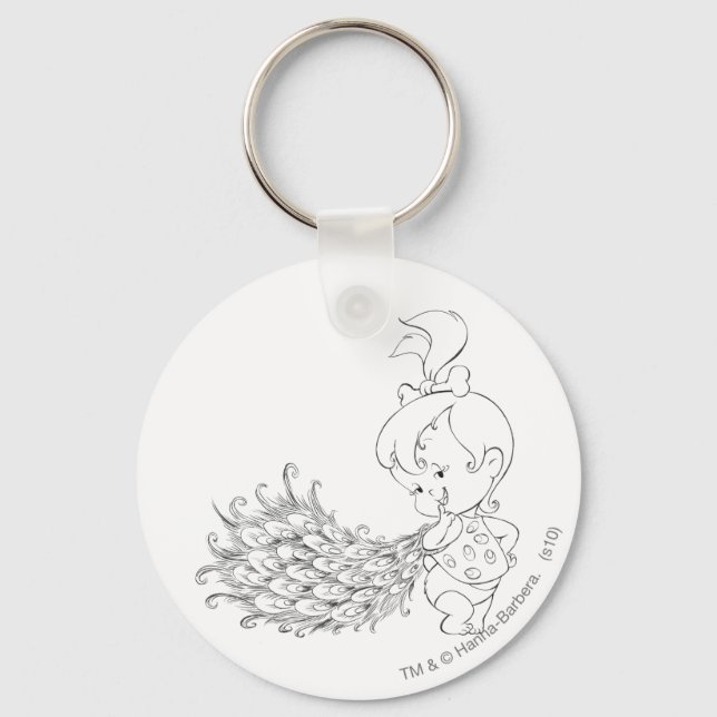 PEBBLES™ In Peacock Key Ring (Front)