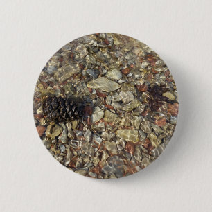 Pebbles in Taylor Creek Nature Photography 6 Cm Round Badge