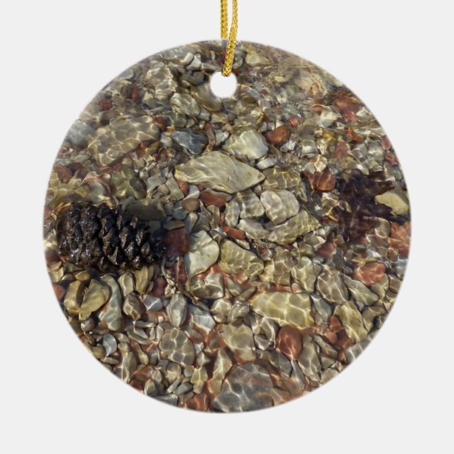 Pebbles in Taylor Creek Nature Photography Ceramic Tree Decoration (Front)