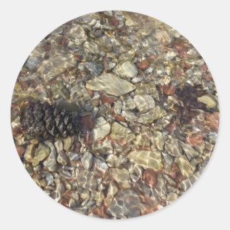 Pebbles in Taylor Creek Nature Photography Classic Round Sticker