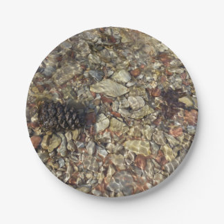 Pebbles in Taylor Creek Nature Photography Paper Plate