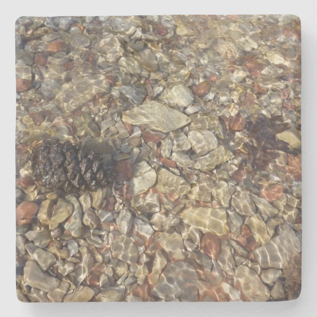 Pebbles in Taylor Creek Nature Photography Stone Coaster (Front)